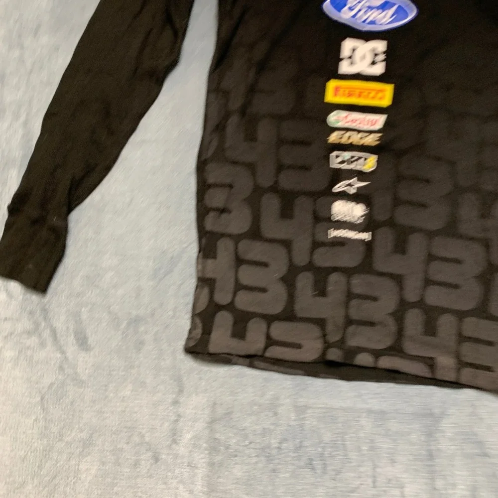 DC Shoes Monster Energy Shirt Small Black Long Sleeve Graphic Print Thermal Knit